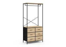 Dressing penderie Iris + 6 bacs en tissu