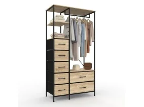 Dressing penderie Iris + 7 bacs en tissu
