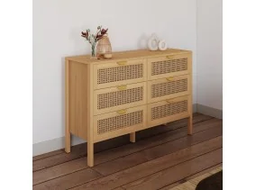 Commode 6 tiroirs Eve cannage