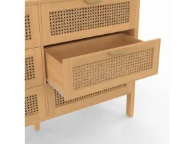 Commode 6 tiroirs Eve cannage