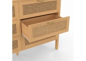 Commode 6 tiroirs Eve cannage