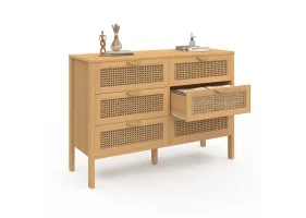 Commode 6 tiroirs Eve cannage