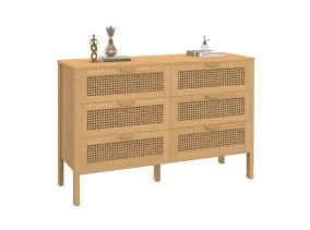 Commode 6 tiroirs Eve cannage