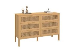 Commode 6 tiroirs Eve cannage