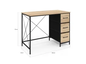 Bureau Iris 100 cm 3 tiroirs