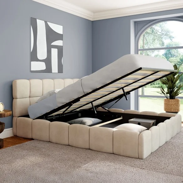 Lit coffre Bubble 160 x 200 cm velours