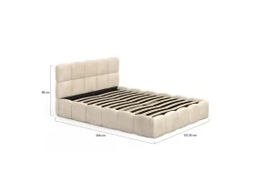 Lit coffre Bubble 140 x 190 cm velours