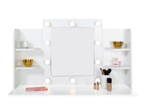 Coiffeuse Zita étagères, miroir led + ta