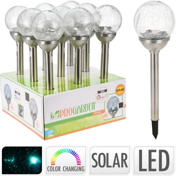 Lampe solaire boule en verre gm