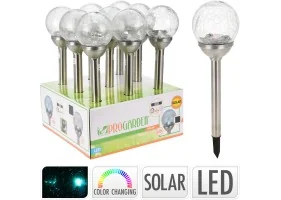 Lampe solaire boule en verre gm