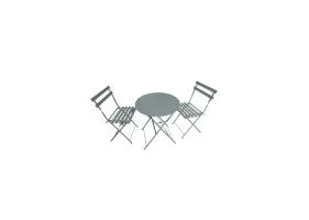 Table ronde bistrot Ø60cm+ 2 chaises Gri